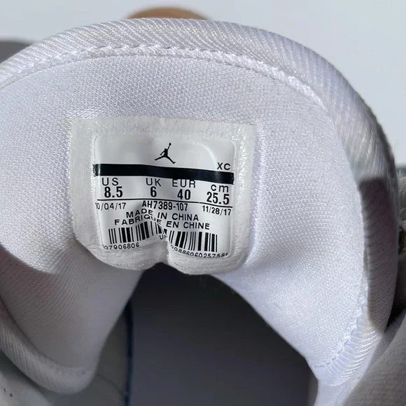 Dipped Retro Air Jordan 1 high top lustre white leather with tan toe & gold logo - Picture 10 of 10